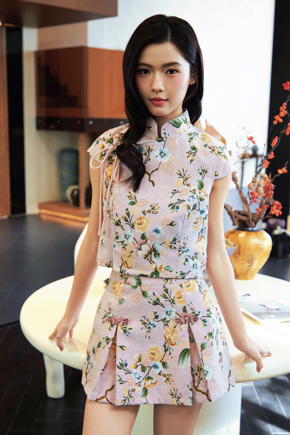 MEI CHEONGSAM TOP - BLUSH DYNASTY [BY MODPARADE]