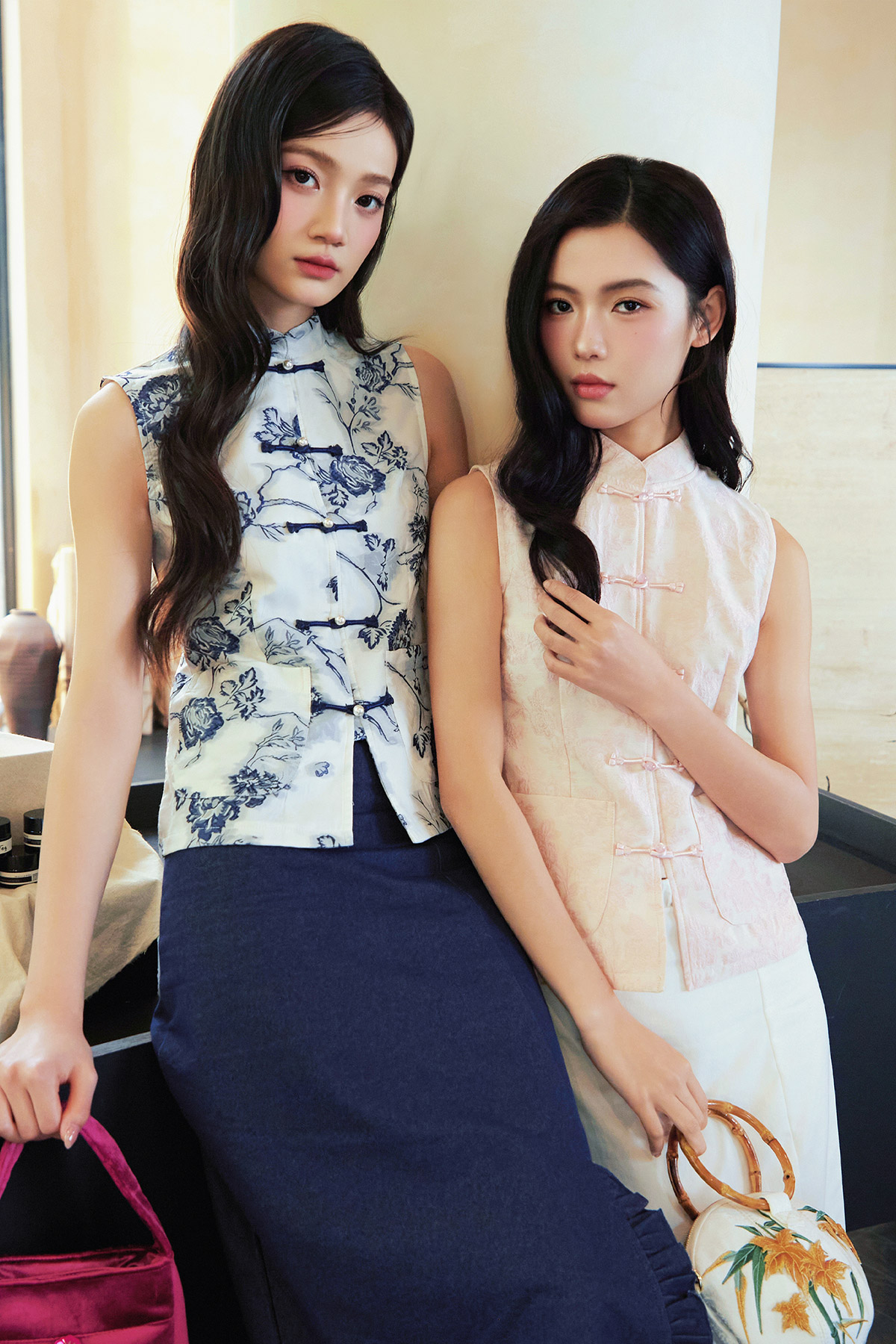 XUN CHEONGSAM TOP - INK GARDEN [BY MODPARADE]